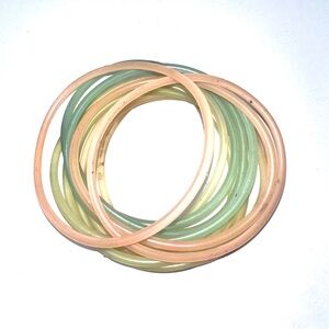 Vintage Topshop Jelly Bracelets Rubber GITD Glow In The Dark Neon Pastel Multi